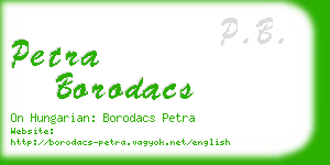 petra borodacs business card